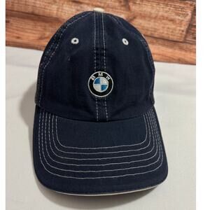 EUC BMW Men's Hat Blue White USA Olympics Strapback Lightweight Logo Cap ADJUST